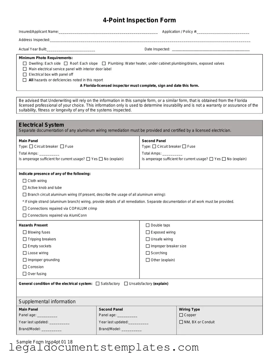 Free 4 Point Inspection PDF Form