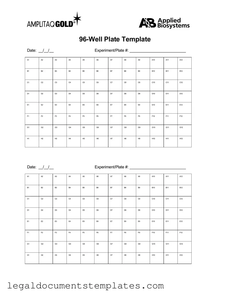 Free 96 Well PDF Form