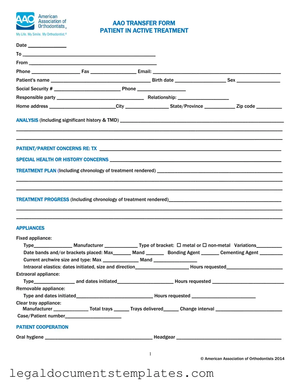 Free Aao Transfer PDF Form