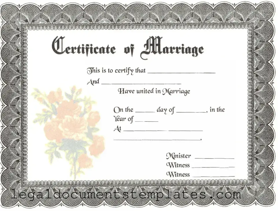 Free Marriage Certificate PDF Form