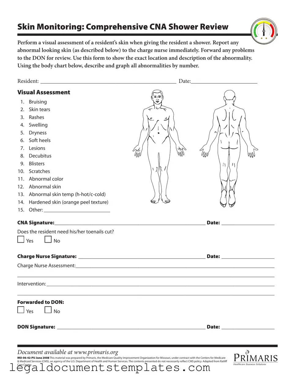 Free Cna Shower Sheets PDF Form