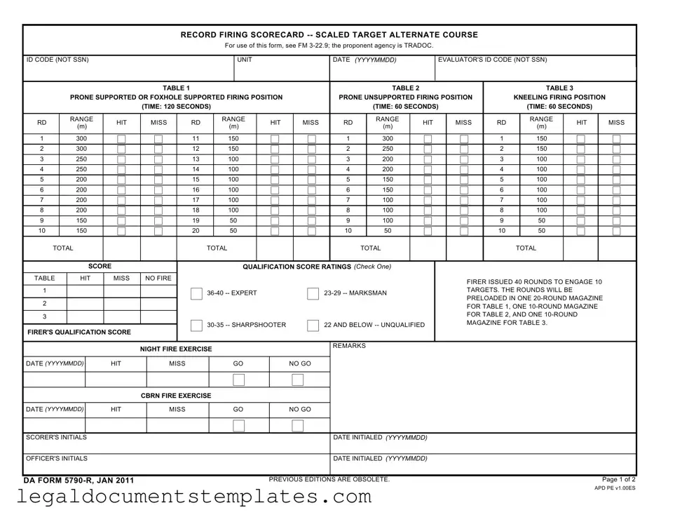 Free Da 5790 R PDF Form