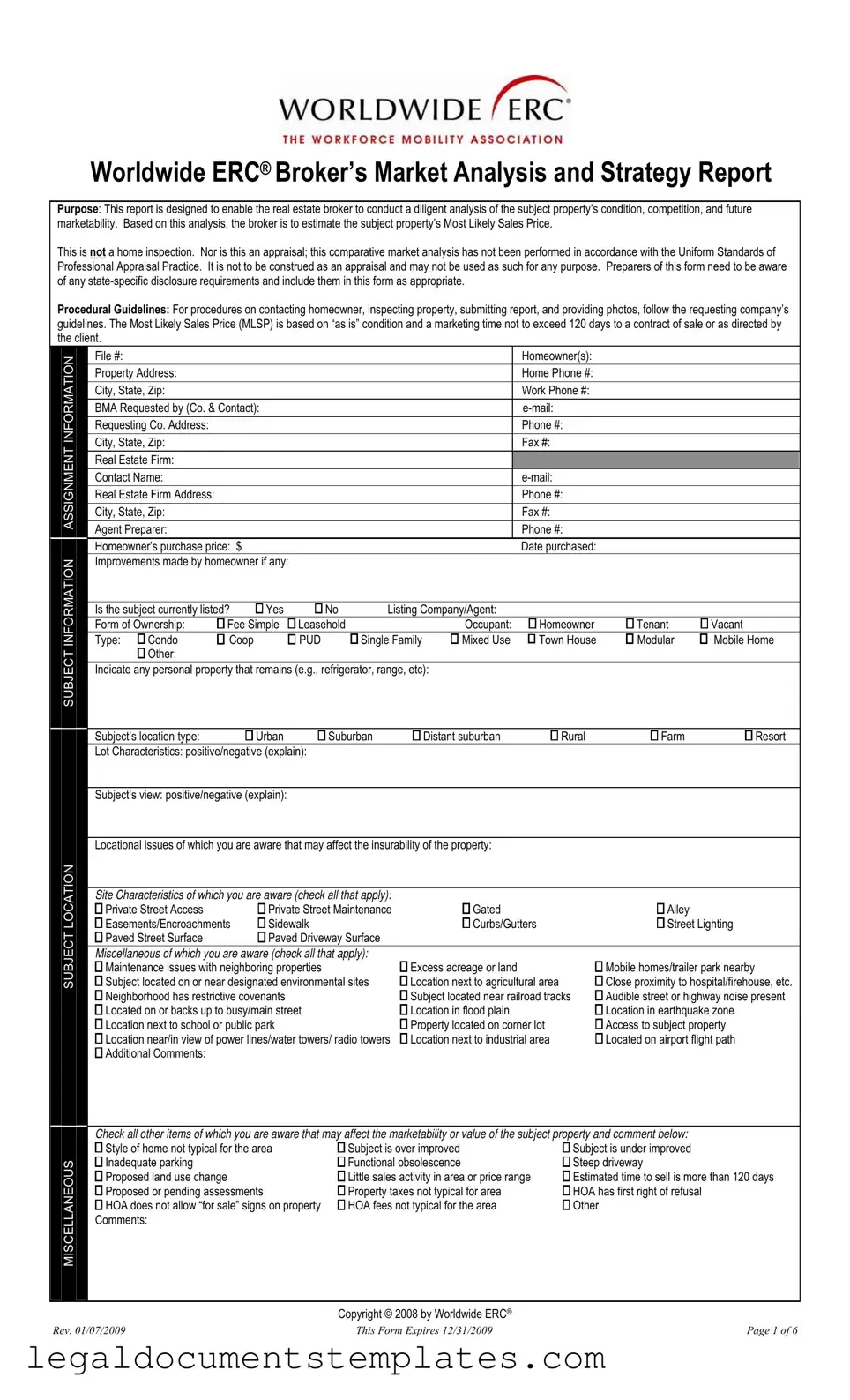 Free Erc Broker Market Analysis PDF Form