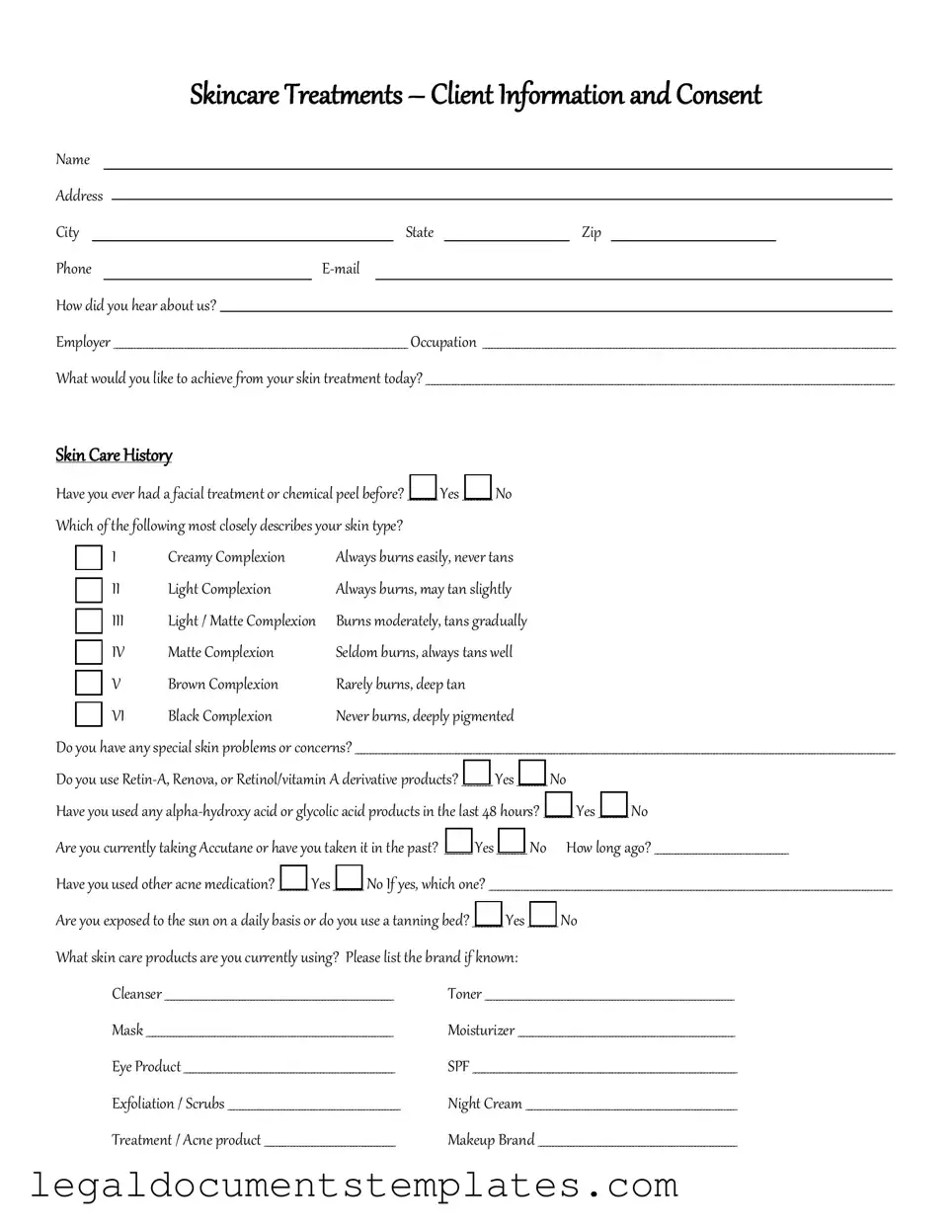Free Facial Consent PDF Form
