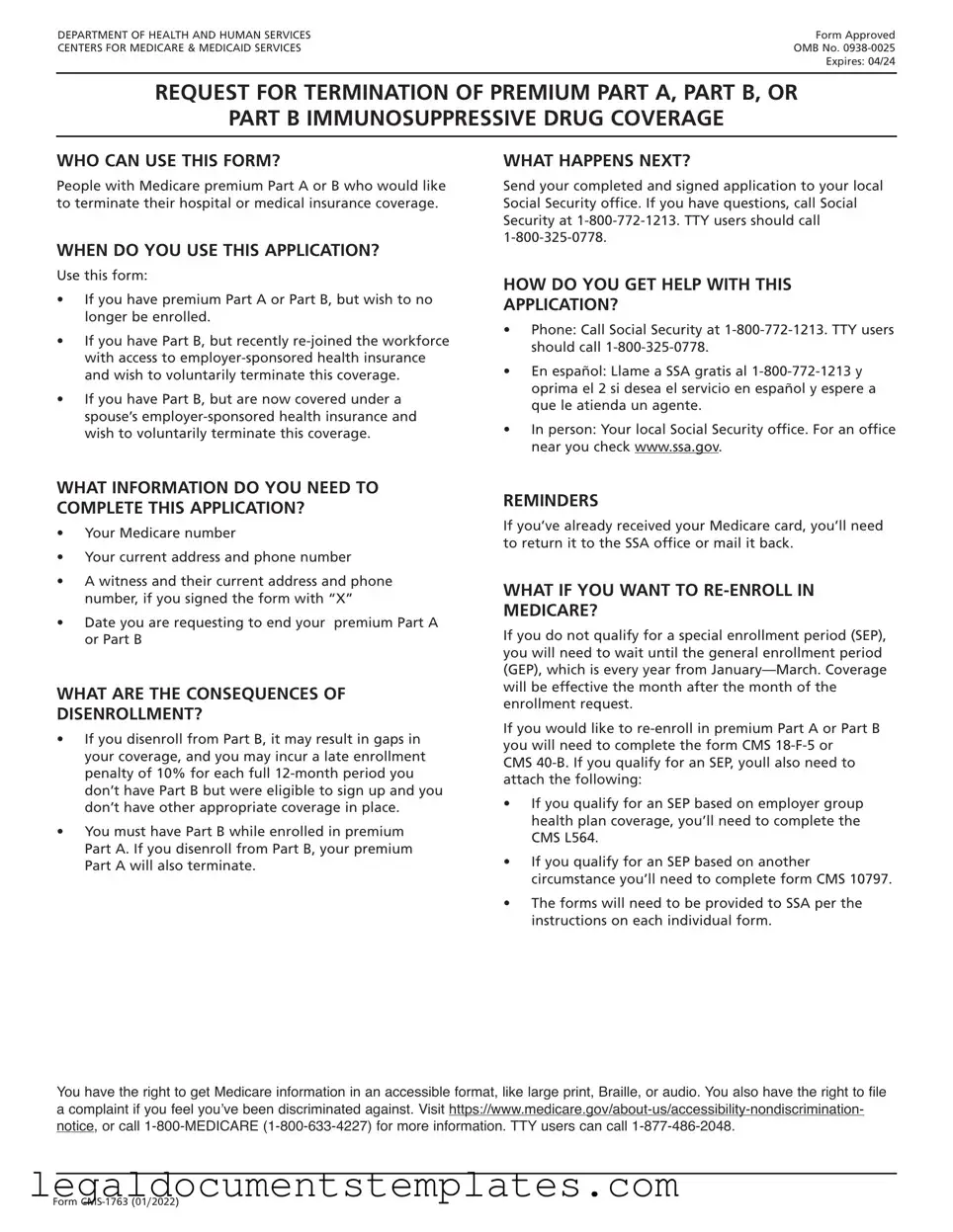 Free CMS-1763 Exp PDF Form