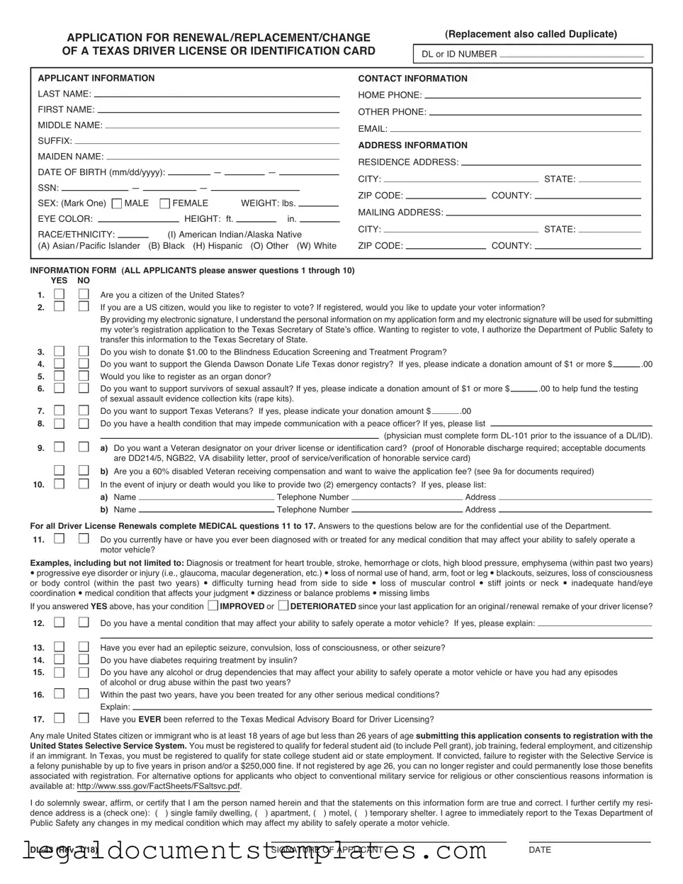 Free DL-43 PDF Form
