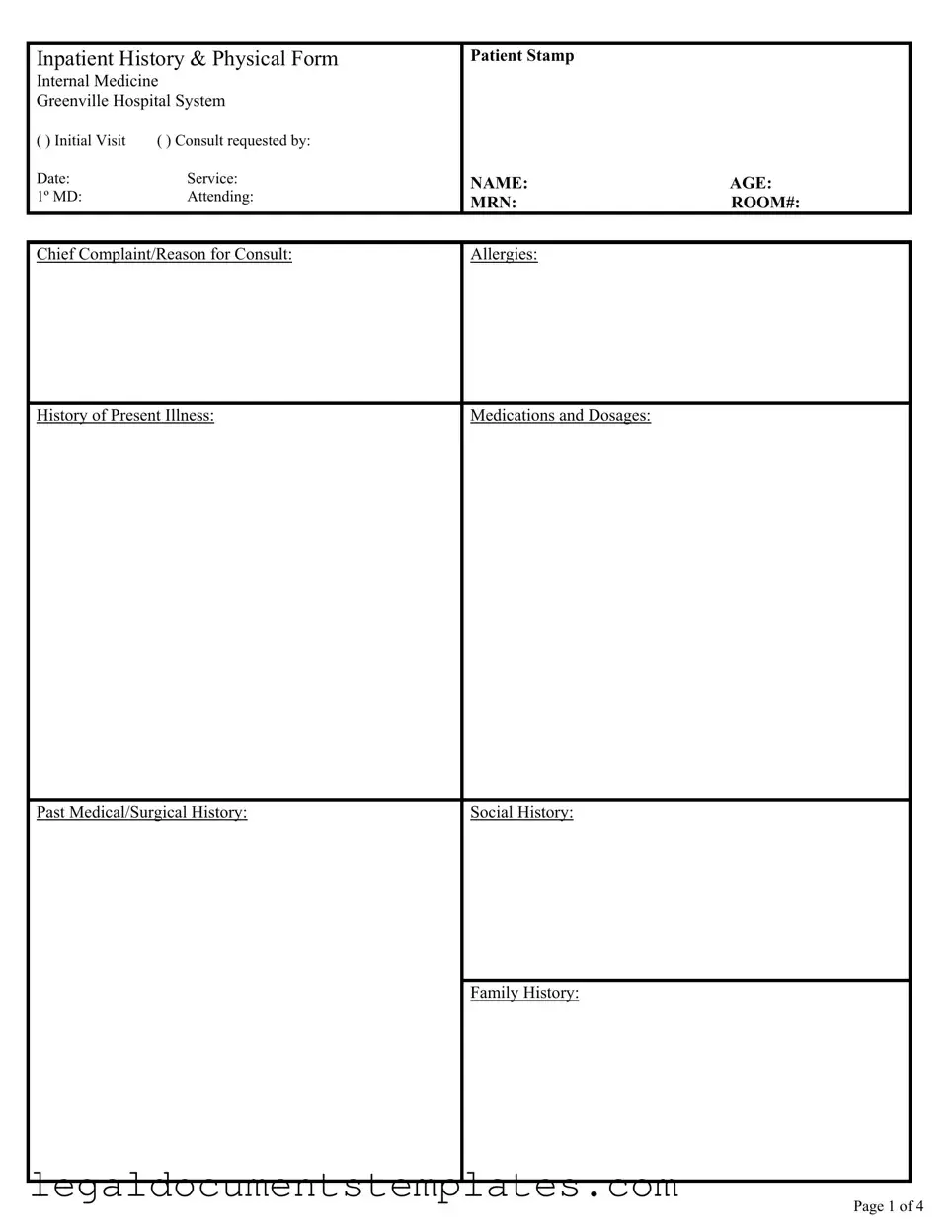 Free History And Physical PDF Form