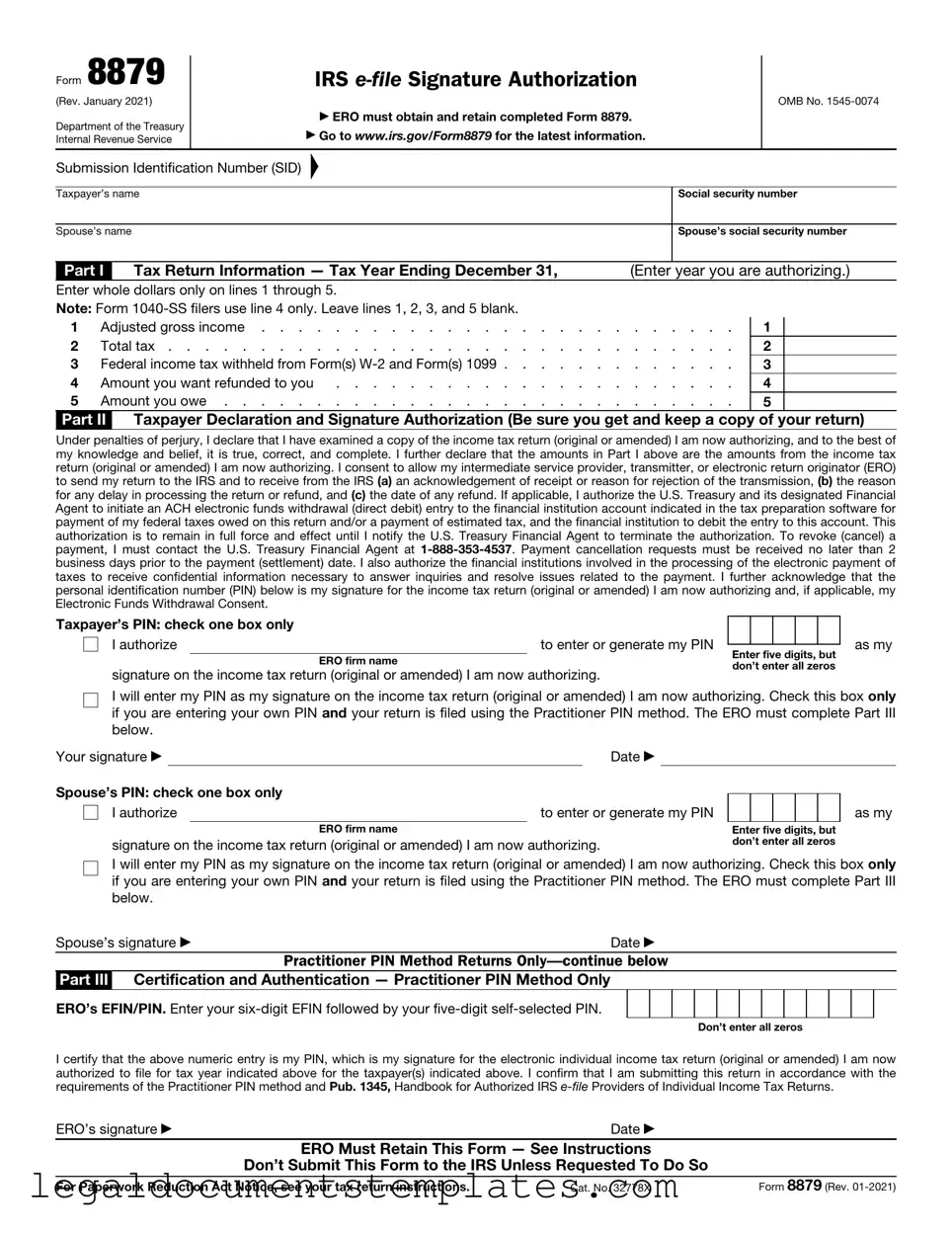 Free IRS 8879 PDF Form