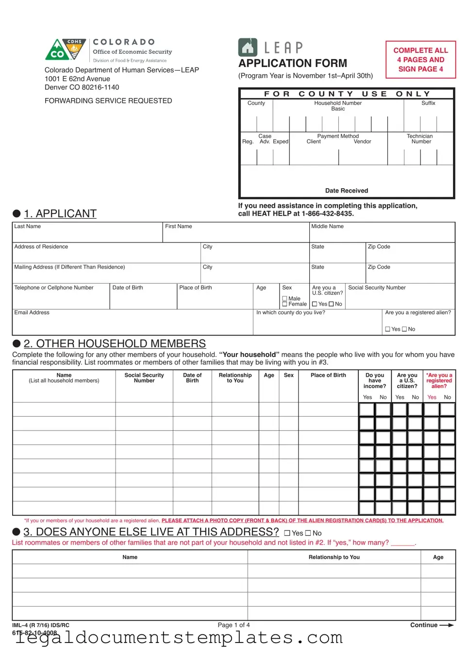 Free Leap application IML-4 PDF Form