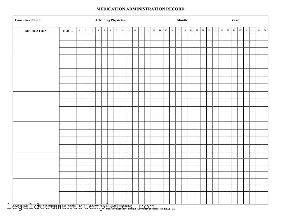 Free Medication Administration Record Sheet PDF Form