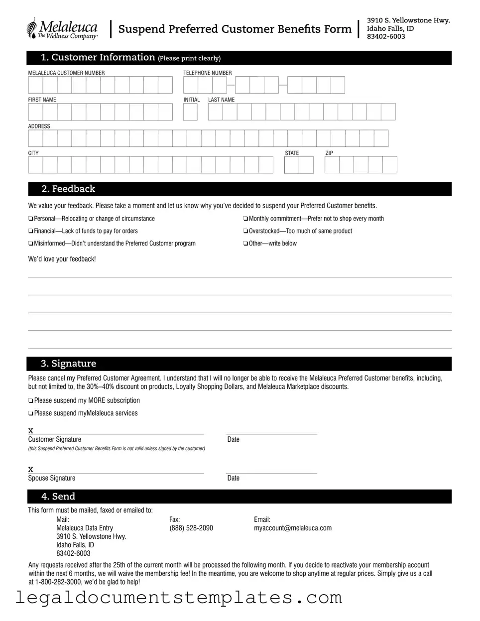 Free Melaleuca Cancellation PDF Form