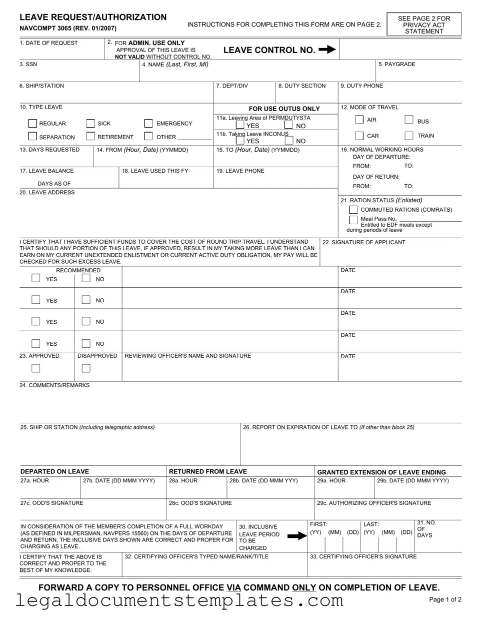 Free Navcompt 3065 PDF Form