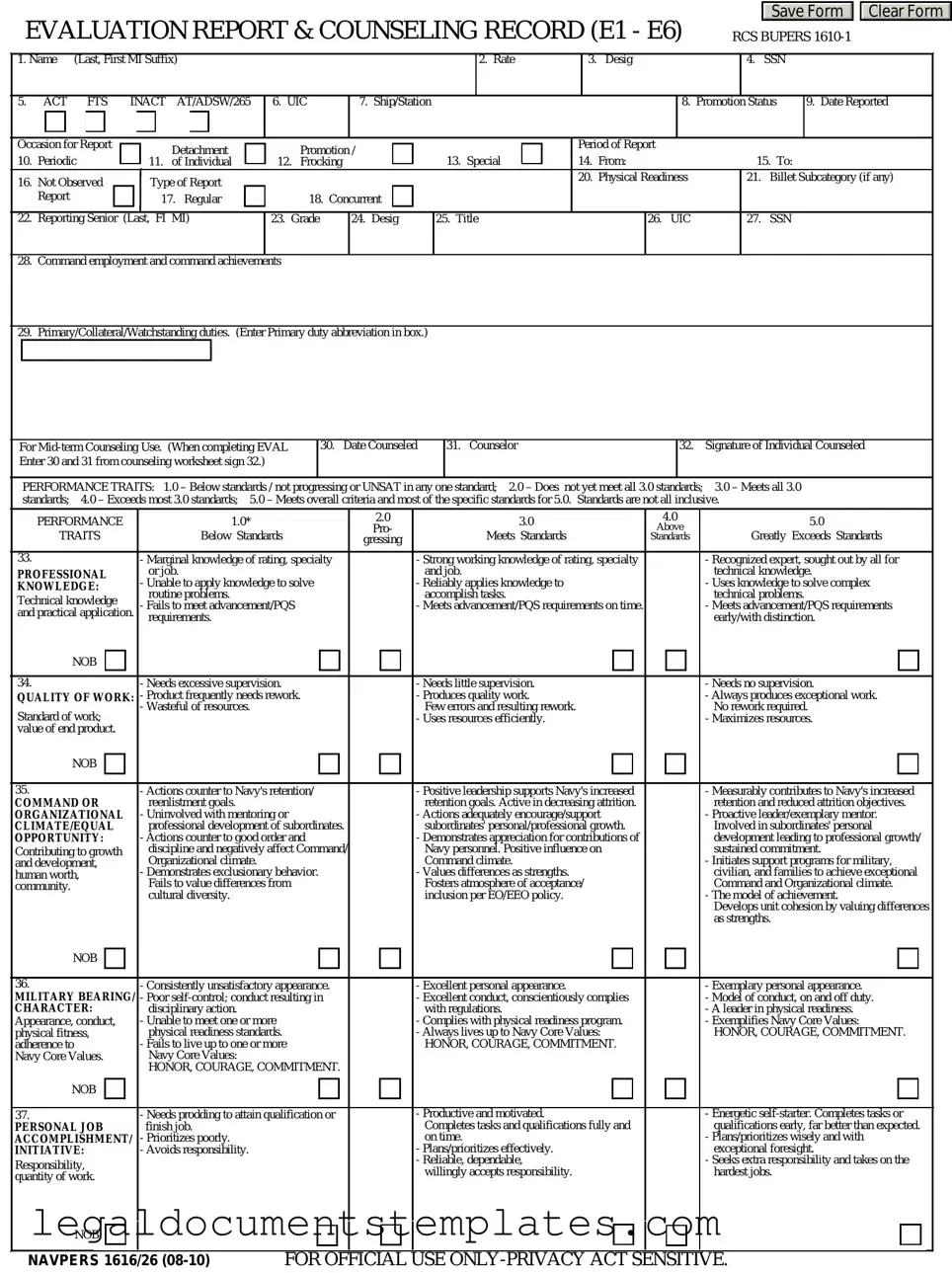 Free Navy Evaluation PDF Form