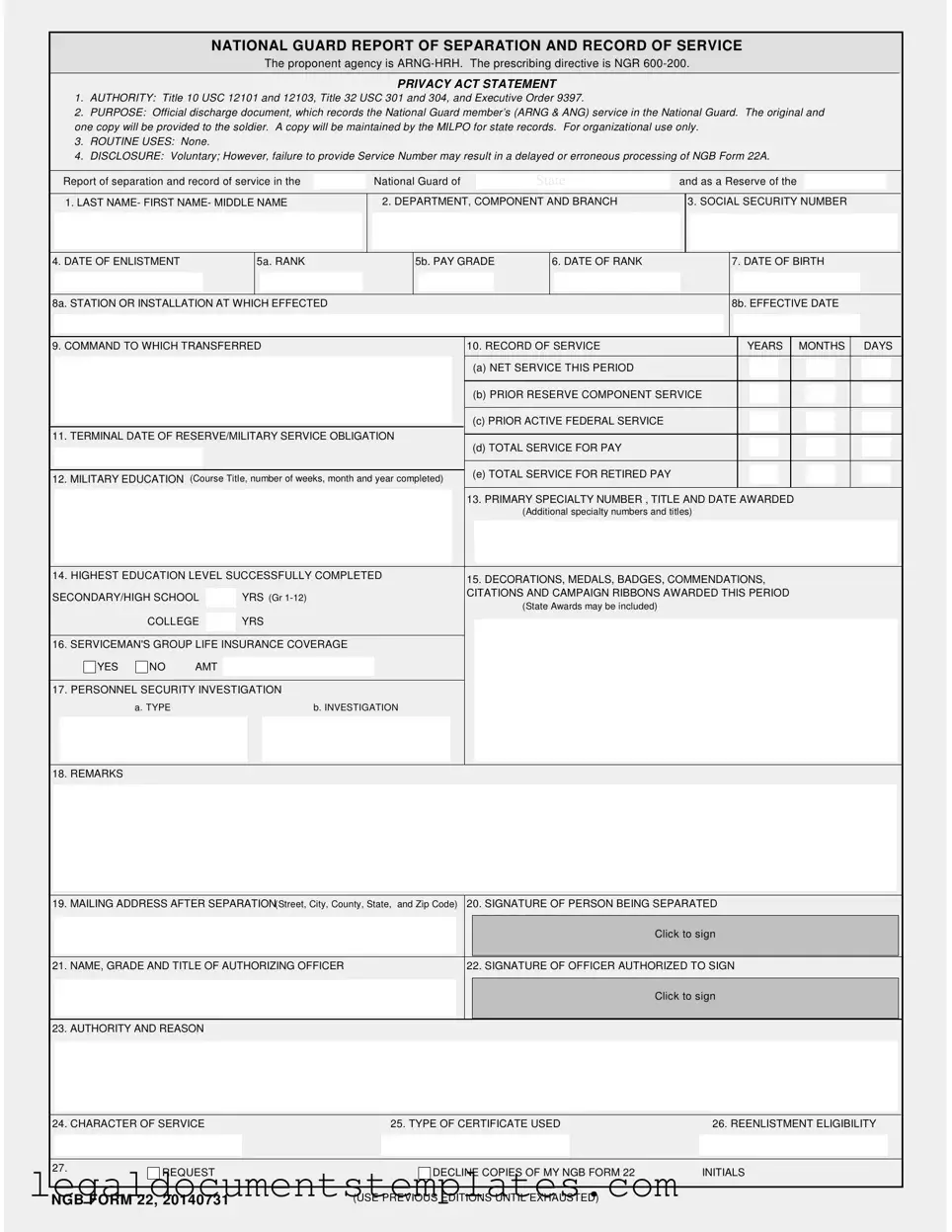 Free Ngb 22 PDF Form