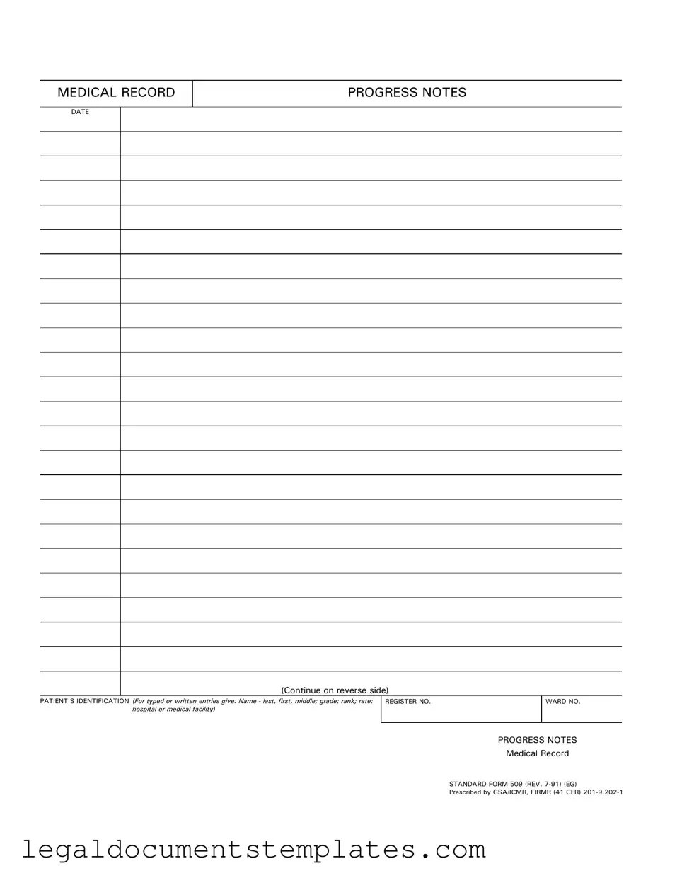 Free Progress Notes PDF Form