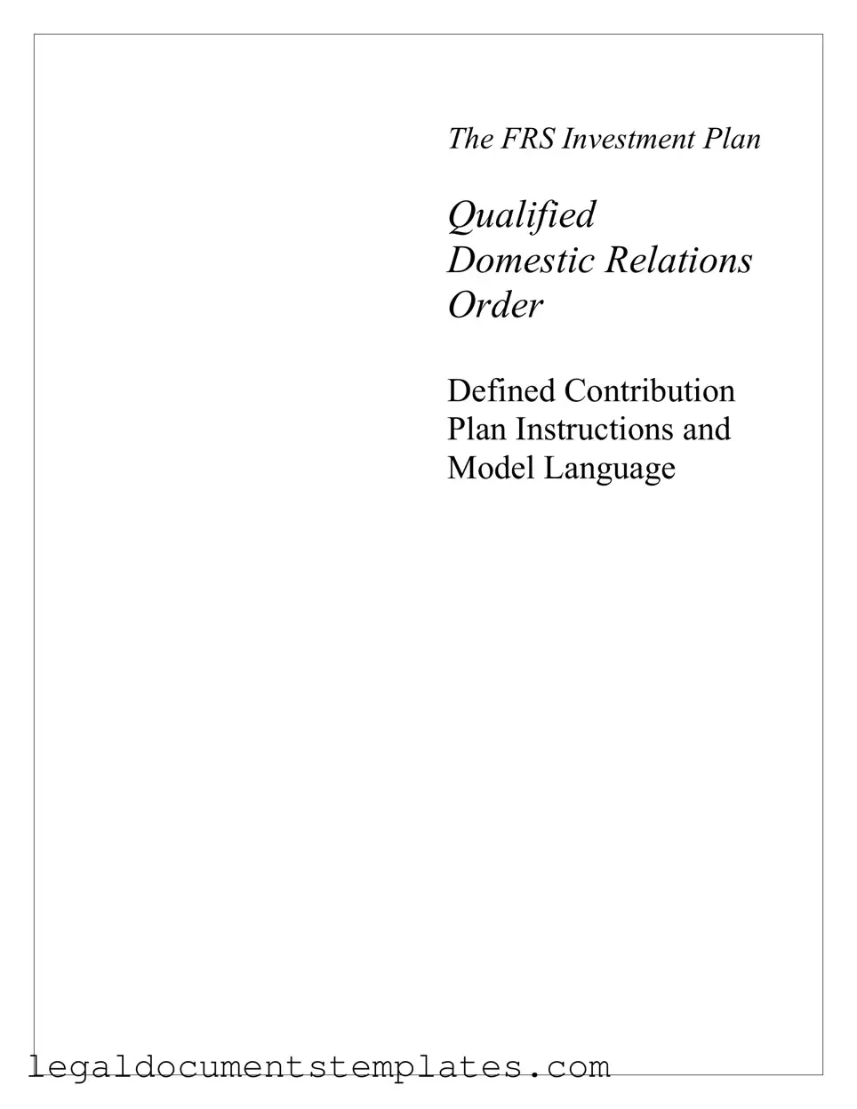 Free Qdro PDF Form