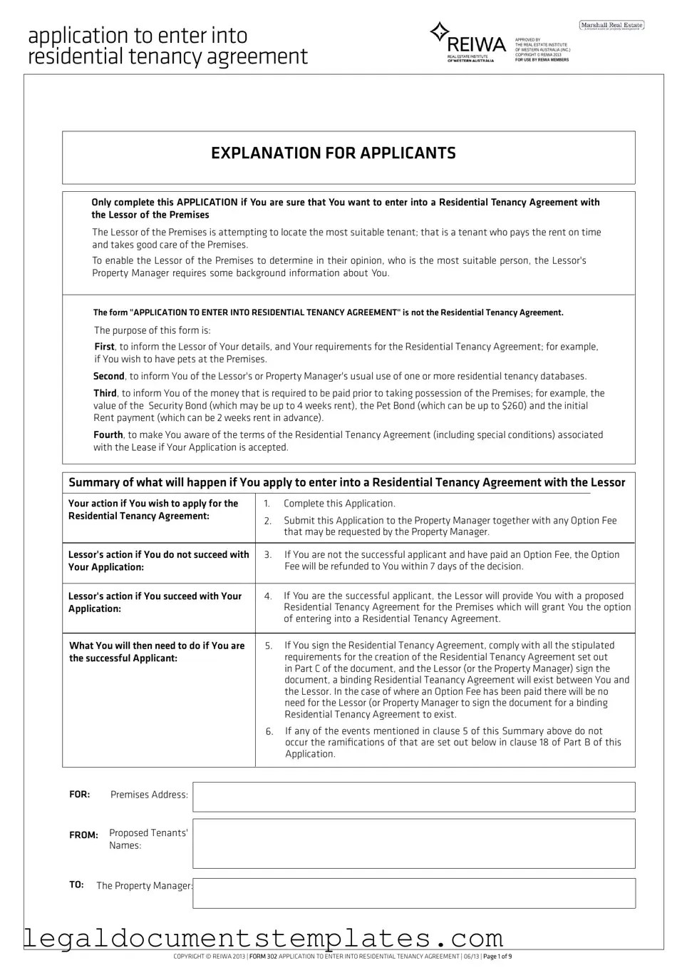 Free Reiwa Tenancy Application PDF Form
