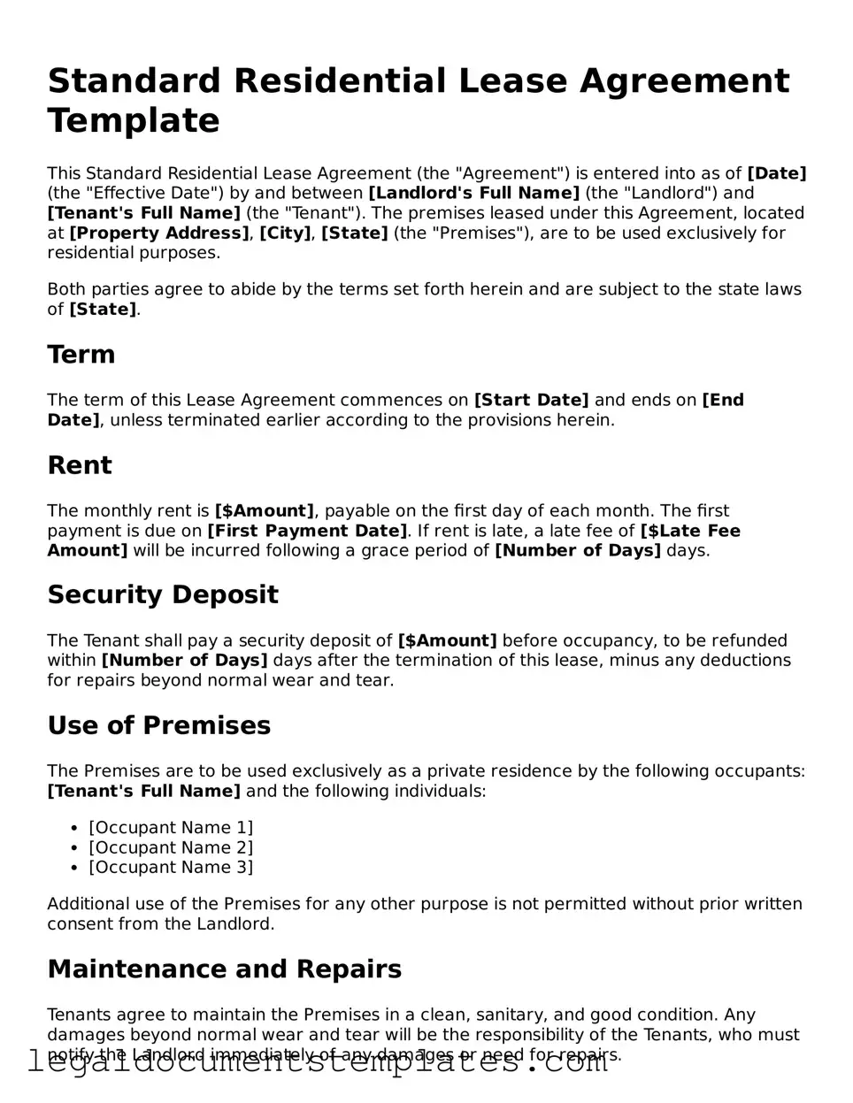 Legal Lease Agreement Document