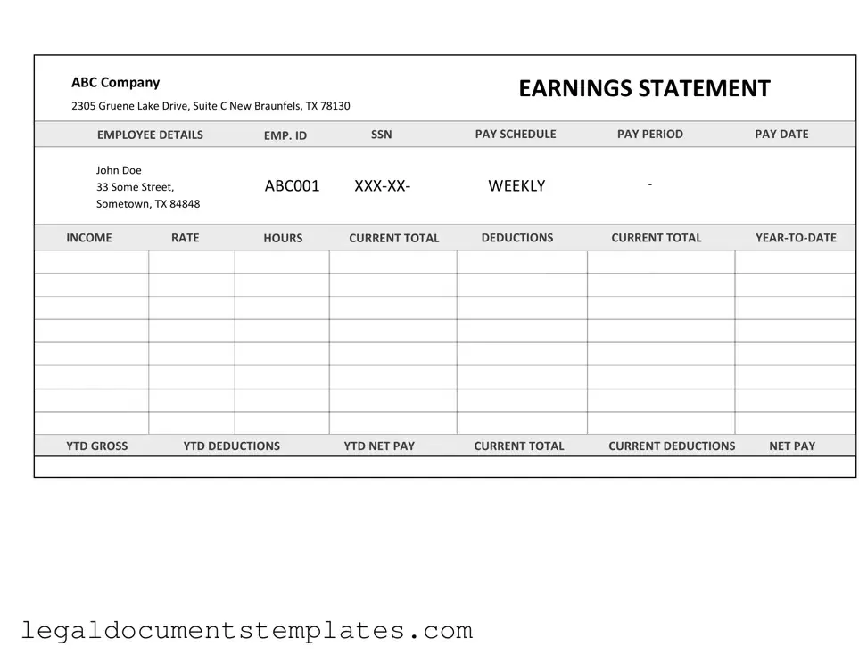 Free Independent Contractor Pay Stub PDF Form