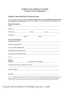 Free 2 Step Tb Test PDF Form