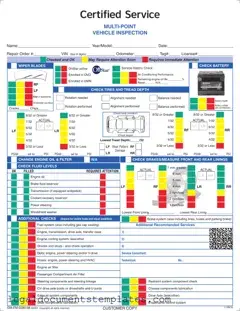 Free Automobile Service Checklist PDF Form