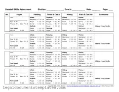 Free Baseball Assessment PDF Form