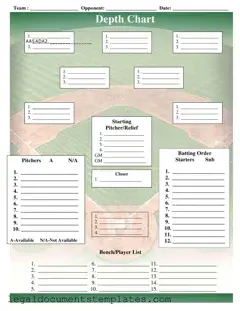 Free Baseball Field Lineup PDF Form