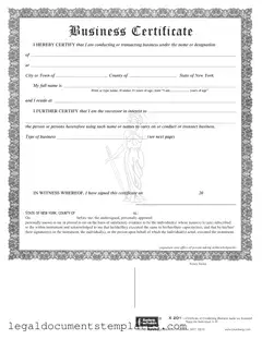 Free Business Certificate PDF Form