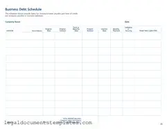 Free Business Debt Schedule PDF Form