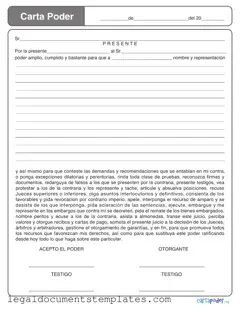 Free Carta Poder PDF Form