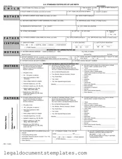 Free CDC U.S. Standard Certificate of Live Birth PDF Form