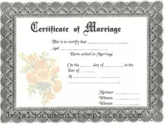 Free Marriage Certificate PDF Form