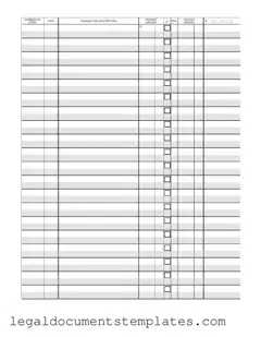 Free Check Register PDF Form