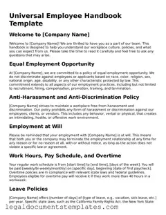 Legal Employee Handbook Document