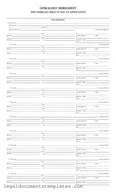 Free Dar Genealogy Worksheet PDF Form