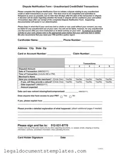 Free Netspend Dispute PDF Form