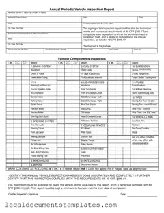 Free Dot Vehicle Inspection PDF Form
