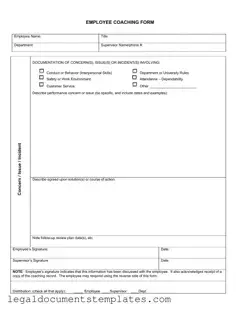 Free Employee Coaching PDF Form