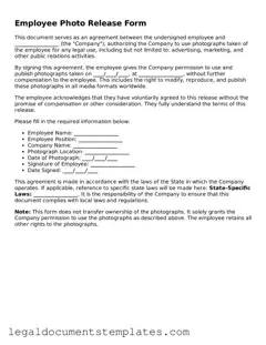 Legal Employee Photo Release Document