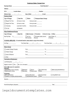 Free Employee Status Change PDF Form
