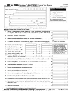Free IRS 941 PDF Form