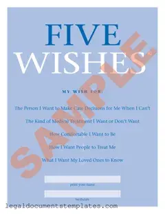 Free 5 Wishes Document PDF Form