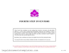Free Fourth Step Inventory PDF Form