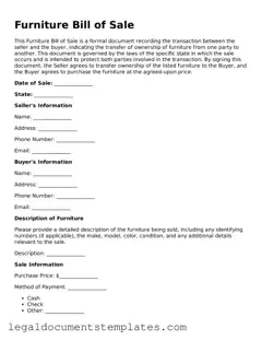 Legal Furniture Bill of Sale Document