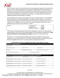 Free Georgia Adult Adoption Petition PDF Form
