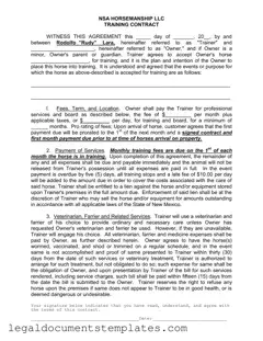 Free Horse Training Contract PDF Form