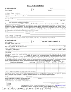 Free Illinois Final Waiver Of Lien PDF Form