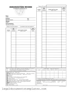 Free Immunization Record PDF Form