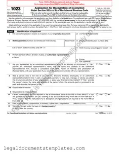 Free IRS 1023 PDF Form