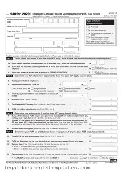 Free IRS 940 PDF Form